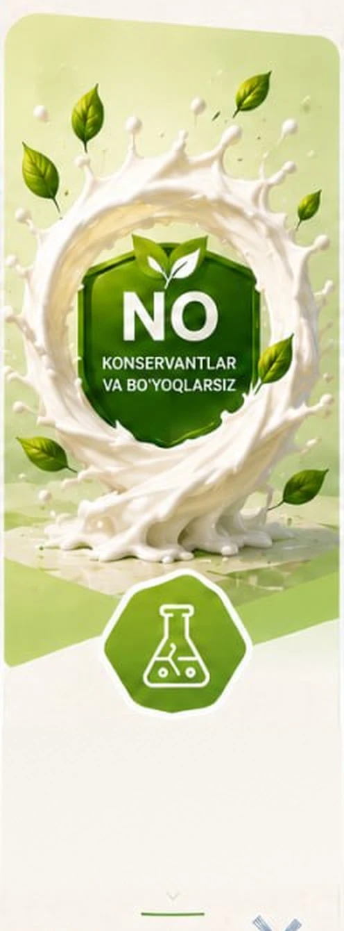 Konservantlar va sun'iy bo'yoqlarsiz